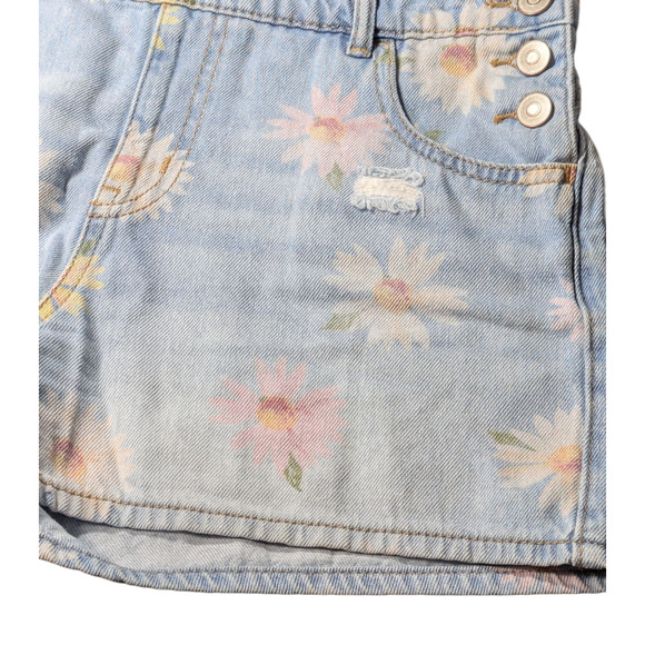 Wonder Nation- Girls Bibs - Floral Print Size XL 14-16 Pre-Owned Well Cared For - Picture 4 of 6